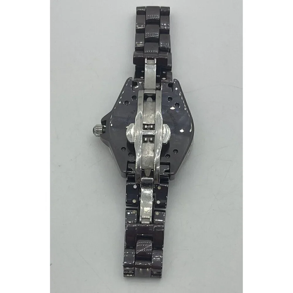 Isaac Mizrahi Live Women's Chocolate Ceramic Quartz Wristwatch Arabic Round 3ATM